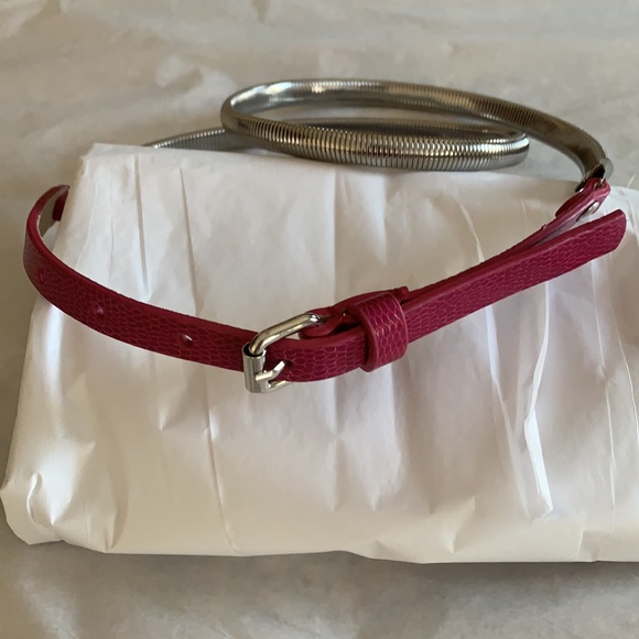 🌺WHBM Raspberry Skinny Watchband Belt M - Picture 2 of 7